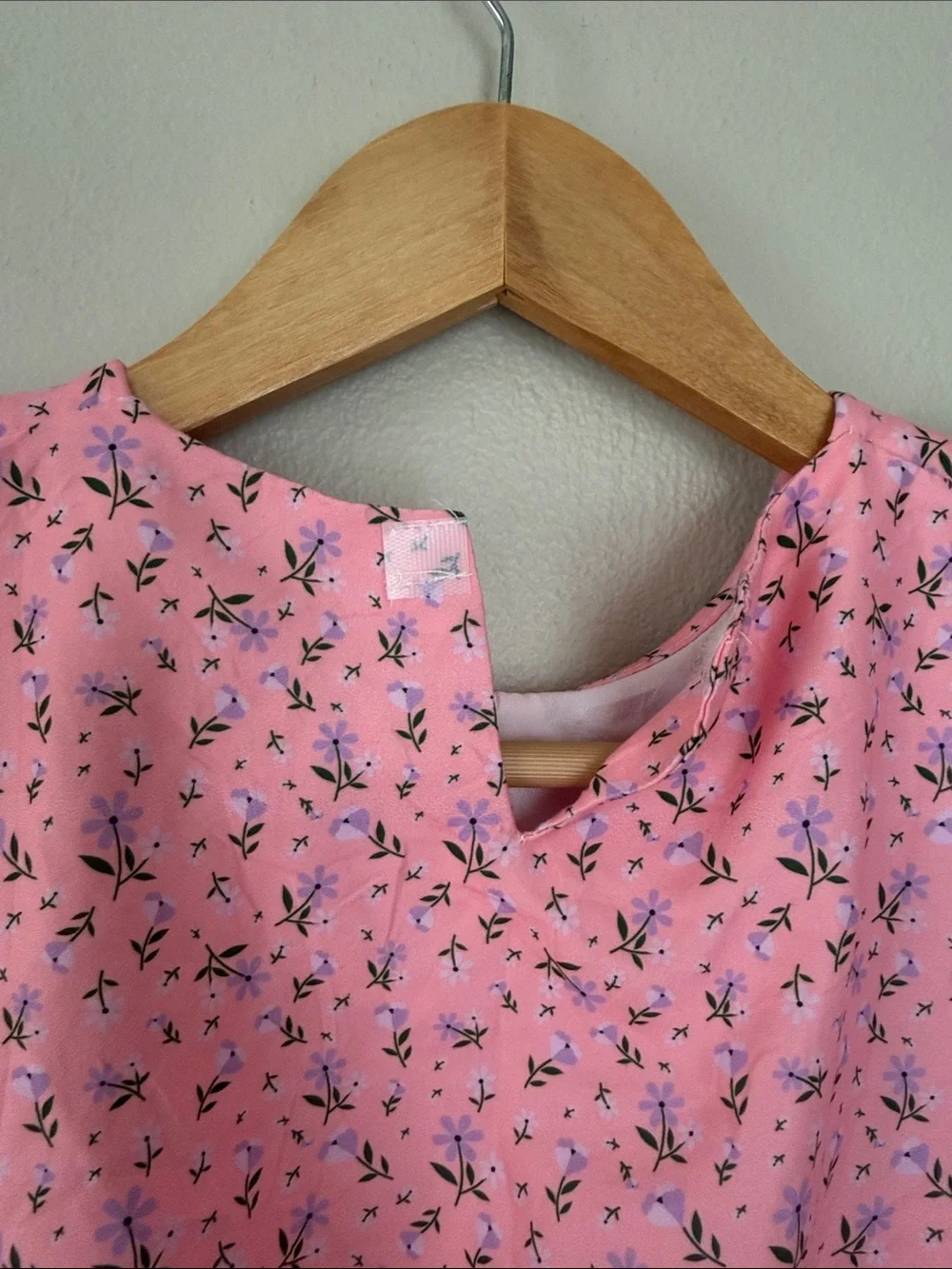 Girls Pink Floral costume with Lace Trim youth large